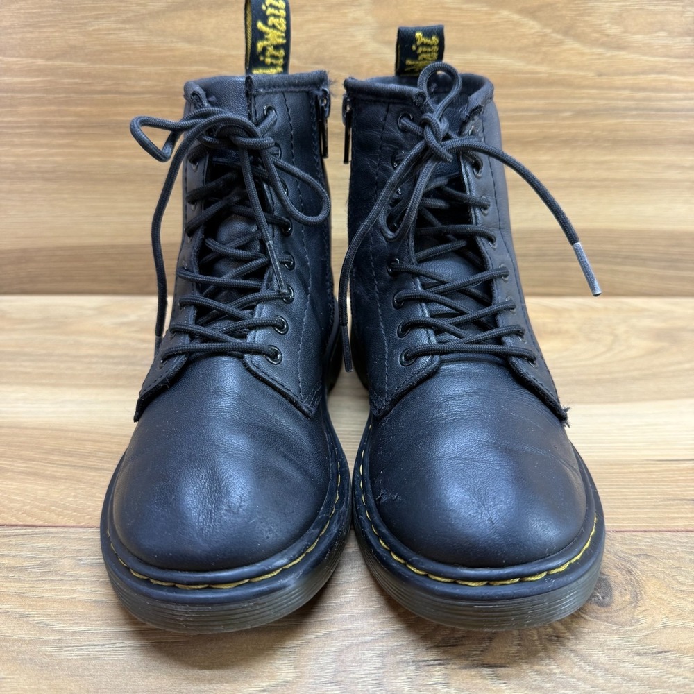 Dr Martens Kids Boots Size 1 Black Leather Zip‎ Combat 1460T Punk Grunge Y2k - Picture 5 of 11